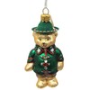 German Bear with Hat and Edelweiss Shirt Polish Glass Christmas