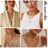 MJartoria Gold Layered Necklaces for Women Trendy Retro Coin Letter