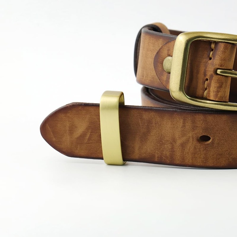 TANJUN Belt Loop Keep Stainless Steel Brass Alloy Men's Belt