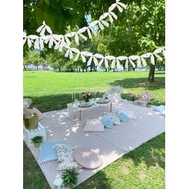 Rodudu White Premade Bow Ribbon Banner Streamer Garland, Set of 2 with 30 Bows, 6.6 Feet Long Each for Wedding Party Decoration (5.5 X 5 In Bow)