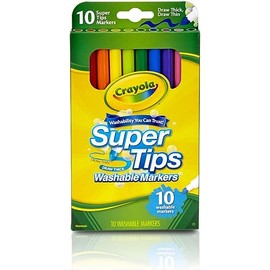 Crayola Washable Super Tip Markers (10 Count), 6 PACK
