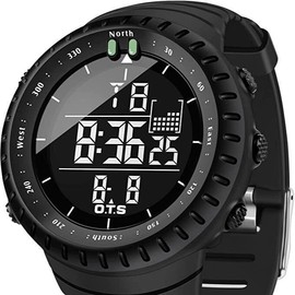 Waterproof Men's Military Tactical LED Digital Sports Watch Backlight Wristwatch - Color: Black