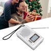 Portable Pocket Radio AM/FM Classic Elegant Design Silver Grey Battery