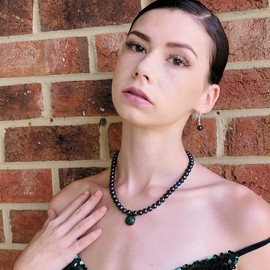 Real pearl and gemstone necklace and earrings jewelry set bridal freshwater pearl gift for her event jewelry accessories uniquelan jewelry (emerald)