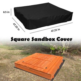 StorMaster Square 4x4 Sandbox Cover for 47x47in Kids Large Wooden Sand Box Waterproof Sandpit Pool Cover with Drawstring | StorMaster