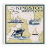 Kingston, Washington, Nautical Chart (Absorbent Ceramic Coaster, Single, Cork Back,