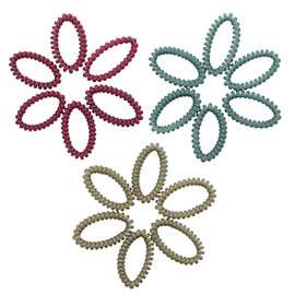 Shiny Coil Pony Holders Phone Cord Hair Ties - Set of 18 (Dark)