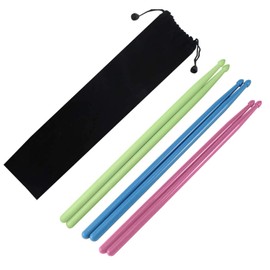 Jiayouy 3Pair of 5A Nylon Drumsticks Stick for Drum Set Luminous Light Up Drumsticks, Glow in The Dark Night light Drum Sticks for Adults Kids Professional Puple/Green/Blue Fluorescence