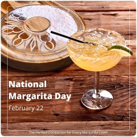 Margarita Salt Rimmer Set - Wood and Stainless Steel 3-in-1 Cocktail Glass Rimmer for Salt, Sugar, Lime – Fits Glasses up to 5.1 Inches – Complete Margarita Kit for Cocktails (1pack)