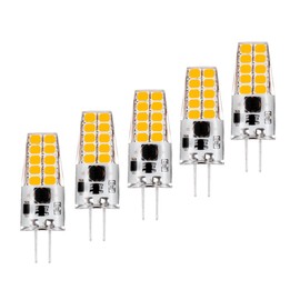 G4 LED Bulbs JC Bi-Pin Base Light Bulbs 3W AC/DC 12V 25W-40W T3 Halogen Bulb Replacement Landscape Bulbs or Under Cabinet Light, Ceiling Lights, RV, Boats (5, Natural White 4000K)