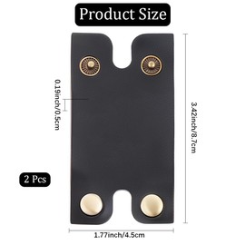 CALFOVERA 2PCS 3.43×1.77 Inch Razor Head Protecting Seath Shaving Travel Blade Guard Case with Snap Closure PU Leather Double Edge Razor Protective Cover for Men Travel Butterfly Shaver (Black)