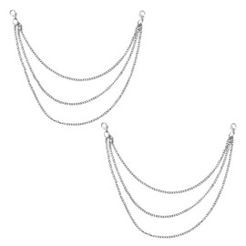 Silver Shoe Boot Accessories for Women Men Layered Shoes Chain Y2k Shoe Charms for Men Shoelace Charms Chain for Jean Pant Chain Y2k Bag Accessories for Girls Women Gothic Shoe Chains for Boots 2 Pcs