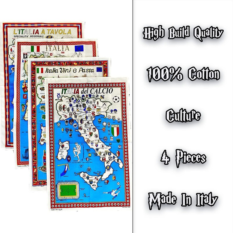 BLU RITMO Kitchen Towel Set, Cotton Kitchen Towels Made in
