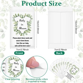 FIONUPI 100 Sets Baby Shower Party Seed Packets Favors Baby Shower Wildflower Kraft Self Adhesive Seed Envelopes Thank You Tags Organza Bag Baby Shower Gifts for Guest Baby in Bloom Decor(No Seeds)