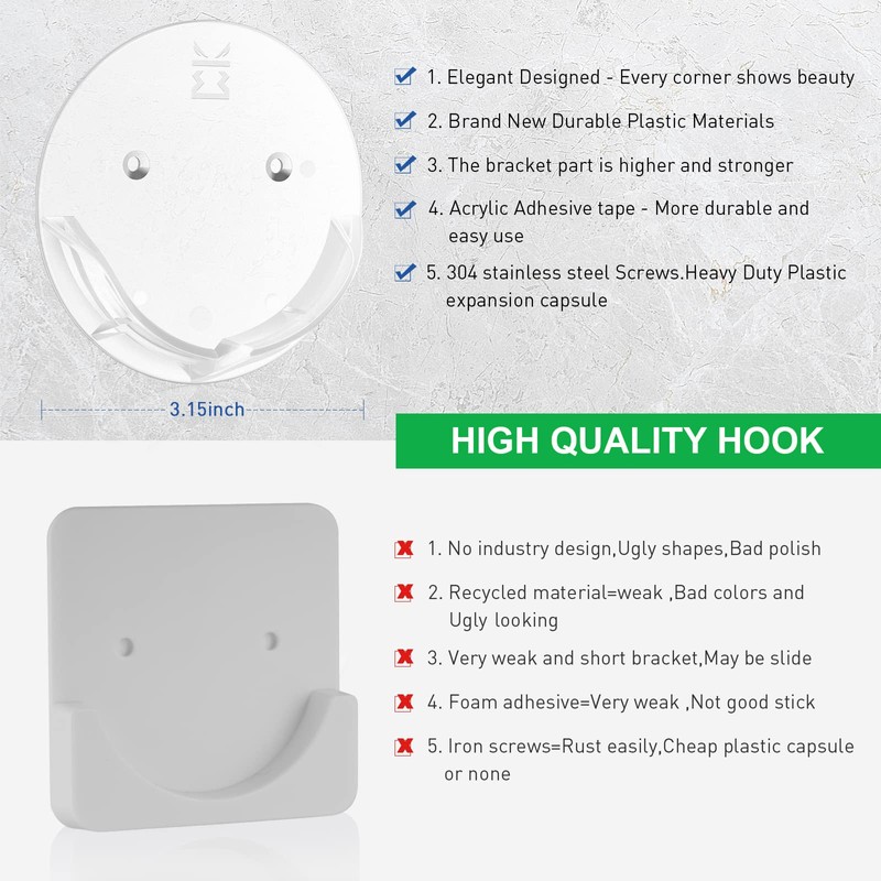Shower Curtain Rod Holders for Wall – Kitosun Adhesive Tension