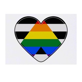 'Ally Flag Heart' Temporary Tattoo - Water Resistant, Skin-Safe, Non-Toxic Transfer (TO00050710)