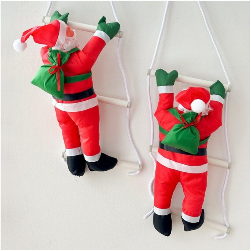 BECOND Climbing Ladder Santa Claus Doll Christmas Prop Wall Tree