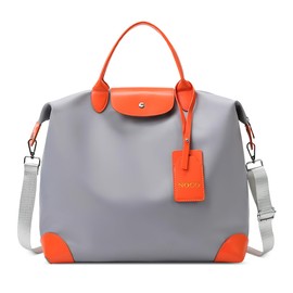 DORRISO Large Capacity Handbags for Women Lightweight 15 Inches Laptop Totes Bags Versatile Lady's Crossbody Bags with Ornament for Business Travel Sports Daily Waterproof Polyester Orange