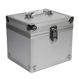 Aluminum Alloy Graded Cards Storage Box, 1 Count 2 Grid Dustproof Card Storage Organizer with Lid and Handle, Top Loader Card Brick Case, Cards Collector Box for MTG/PKM/PTCG Sport Cards - Color: Silver, Specification: 1 Count