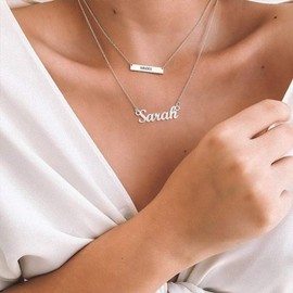 Victoria Necklace Stainless Steel Script Nameplate Jewelry Women Girls Name Pendant Birthday Gift 18 Inch