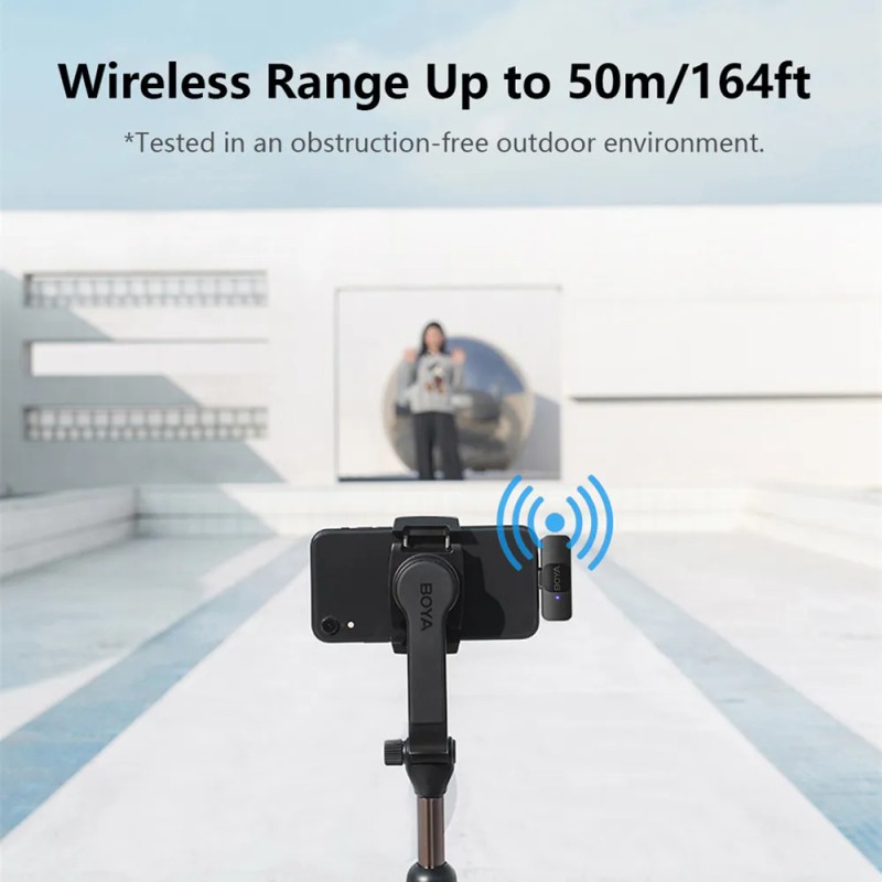 Sistema de micrófono inalámbrico Boya BY-v2 para iOS 2.4G con