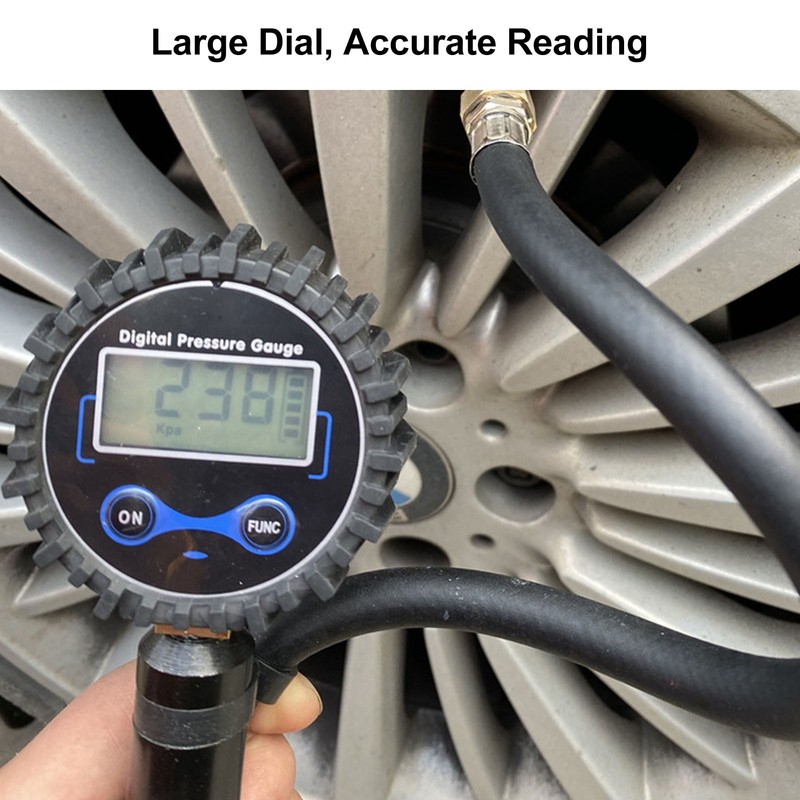 Digital Tire Inflator Tire Pressure Gauge with Digital Display 1/4