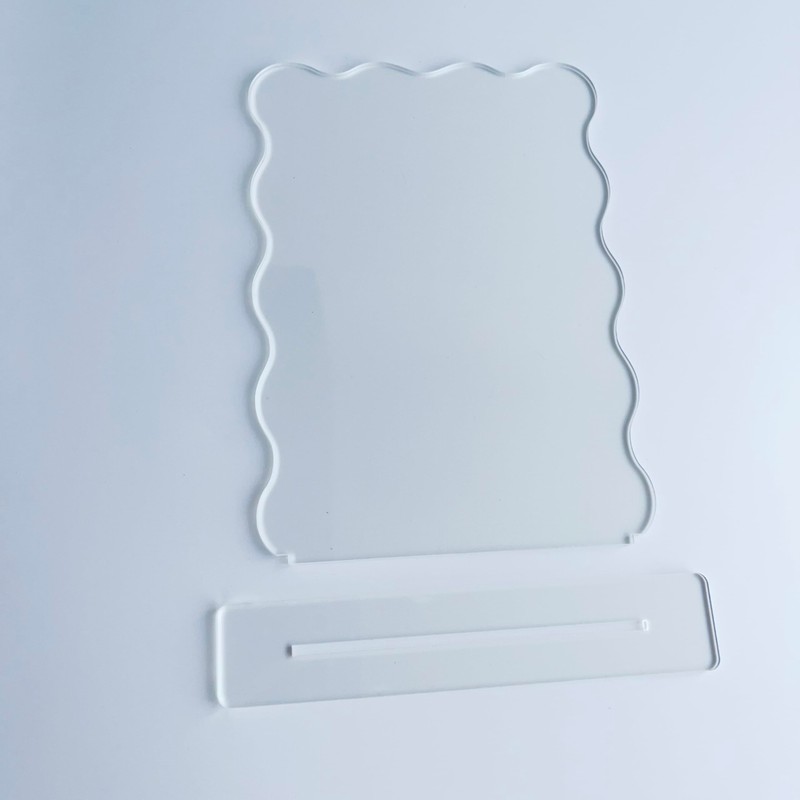 10 Pack Wavy Rectangle Sign with Base, 7 x 5