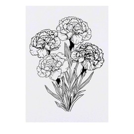 'Carnation Flowers' Temporary Tattoo - Water Resistant, Skin-Safe, Non-Toxic Transfer (TO00083381)