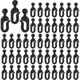 Yeanifeana Plastic Hooks for Gazebo Curtains, Mosquito Netting Black Plastic Curtain Track Hooks Gazebo Accessories for Outdoor Hotel (B)