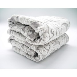 Lex's Linens Pack of 2 Jacquard Floral Hand Towels Smokey Beige