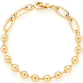 Jewels by Leonardo Dotty Bracelet • Bracelet Chain Made of Gold-Coloured Stainless Steel • Strong Balls with Stylish Bars • 20 cm Length • Jewellery Gift for Women • 024925, One size, Stainless Steel,