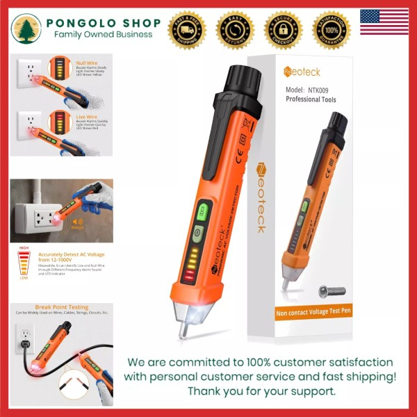 Compact Non-Contact Voltage Tester Pen with Buzzer Alarm & Emergency