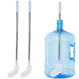 2-Pack 28’ Long Bottle Brush, 3 and 5 Gallon Bottle Cleaning Brush, Water Bottle Brush with Bendable Replacement Brush Head, Nylon Bristles and Stainless Steel Handle Bucket Cleaning Brush