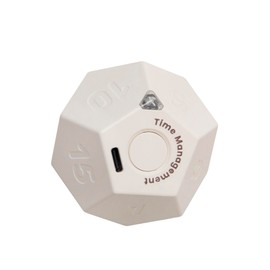 Mini 12 Sided Cube Timer, 11 Preset Times Pomodoro Timer for Enhanced Productivity. Ideal for ADHD Management, Workout, Study & Kitchen Cooking. Easy to Use（White）