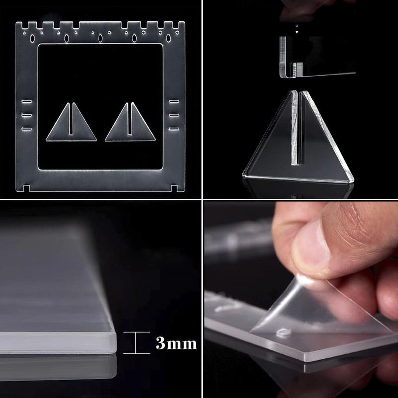 RENIAN Jewelry Photography Props Board Acrylic Frame Tabletop Stand for