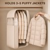 Beige Compression Hanging Garment Bag with Vacuum Seal and Clear