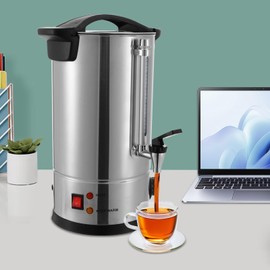 BANEBONE Commercial Coffee Maker, Coffee Urn - Large Capacity Hot Coffee Dispenser for Quick Brewing, Stainless Steel Hot Water Urn Keep-Warm Mode for Events & Catering, Silver (25L)