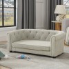 Pet Sofa with Arc-shaped Backrest and Armrests, Contemporary Rectangular Pet