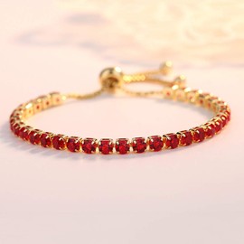 Stocking Stuffers Holiday Outfits for Women 2024 2 Pcs Tennis Bracelet for Women, Gold Cubic Zirconia Bracelet Adjustable Slider Bracelet Women Trendy Stuff Under 5 Dollar Items sSparkly Rhinestone Bracelet Trendy Jewelry Gift for