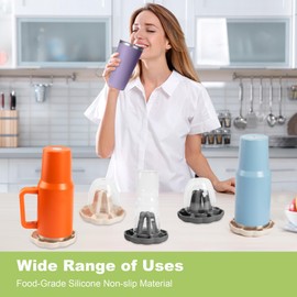 LVLAMMAL Silicone Water Bottle Drying Rack, Bottle Rack Dryer for Large Water Bottles, Trumbles, Mugs, Space Saving, Dishwasher Safe (Grey, 2-Pack)