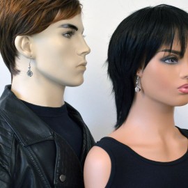 Real Metal Gothic Dragon Claw Dangle Earrings with Clear Crystal Ball Silver Finish #932