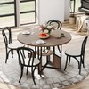GarveeHome Round Dining Table for 4-6 People, 59 Inch Wood