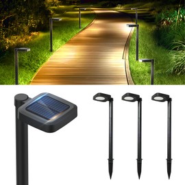 JEJOT Solar Outdoor Lights,4 Pack LED Solar Pathway Lights Outdoor, Solar Walkway Lights Maintain 10 Hours of Lighting for Your Garden, Landscape, Path, Backyard, Patio, Driveway，Sidewalk（2 Colors）