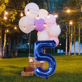 YFHVJTKO Navy Blue 40 Inch Number 5 Foil Mylar Big Balloons 5th Celebration Decorations for 5th Birthday Party Wedding Bridal Shower Engagement Photo Shoot Anniversary Decoration (Navy, 5)