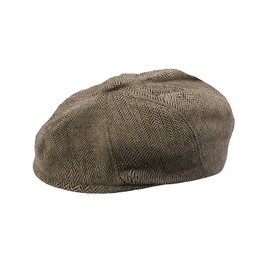 mintgreen Children's Flat Cap Baby Boys Herringbone Tweed Peaked Cap Beret Newsboy Cap, brown