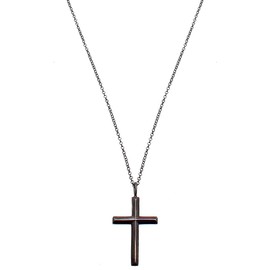 Kuzzoi Exclusive Men's Necklace Shiny Polished with Cross Pendant (30 mm) in Basic Style, Solid Chain for Men and Boyfriend with Religious Cross Made of 925 Sterling Silver, Length 60 cm, Silver