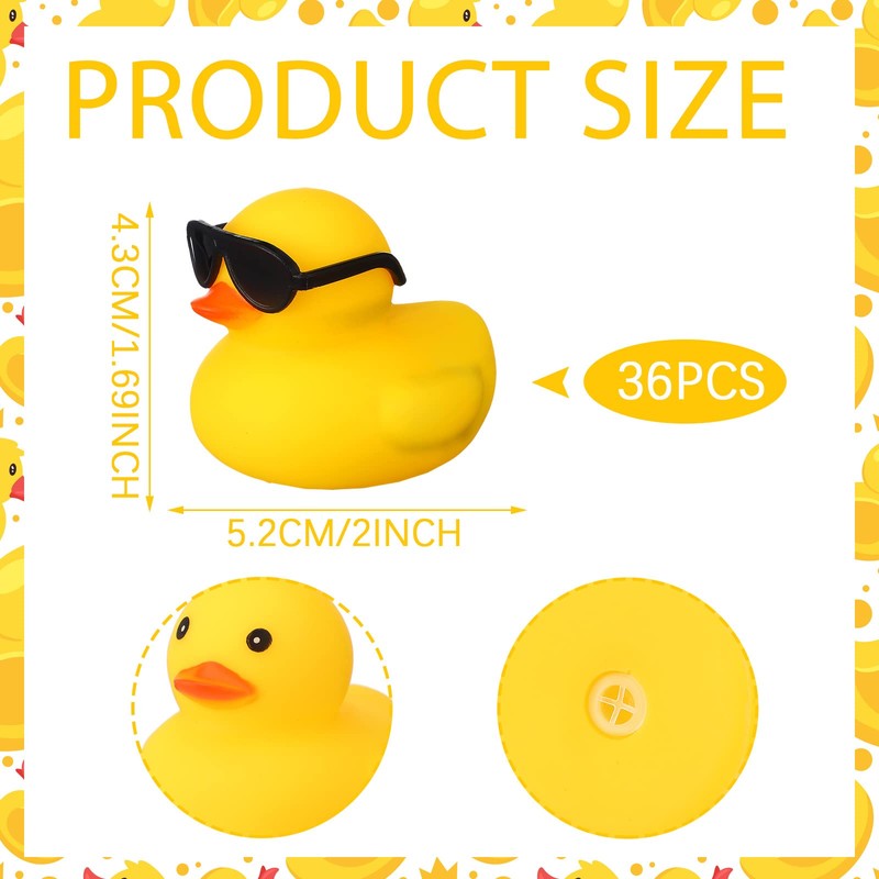 36 Pcs Mini Rubber Ducks Glow in The Dark Rubber