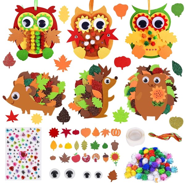 HUIKUANGEU Felt Craft Set for Decoration, 9 Pieces Autumn Wreaths