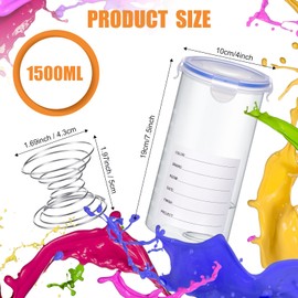 Remerry 8 Sets Paint Container with Stainless Steel Mixing Ball Touch up Storage Cups with Lids Paint Containers Storage Airtight for Repainting(1500 ml)