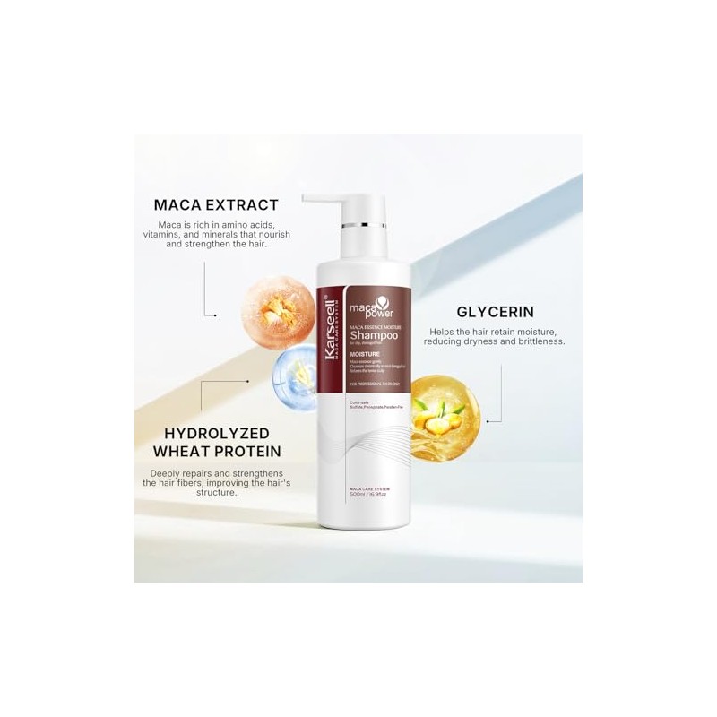 Karseell 16.9 Oz 500ml champú, suave e hidratante para el